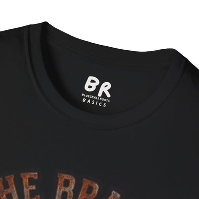 A close-up shows the neck label of the black Ranch Shirt - The Brand Doesn't Lie, featuring the BR logo