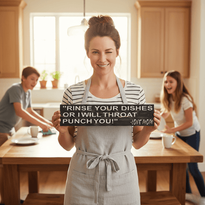 funny-gift-for-mom-rinse-dishes-wood-sign - rinse your dishes or i wood sign by Bluegrass Gifts, handmade in Kentucky