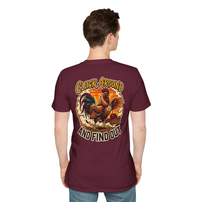 Rooster Shirt — "Cluck Around and Find Out" Graphic Tee in Maroon