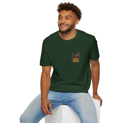 Rooster Shirt — "Cluck Around and Find Out" Graphic Tee in Forest Green