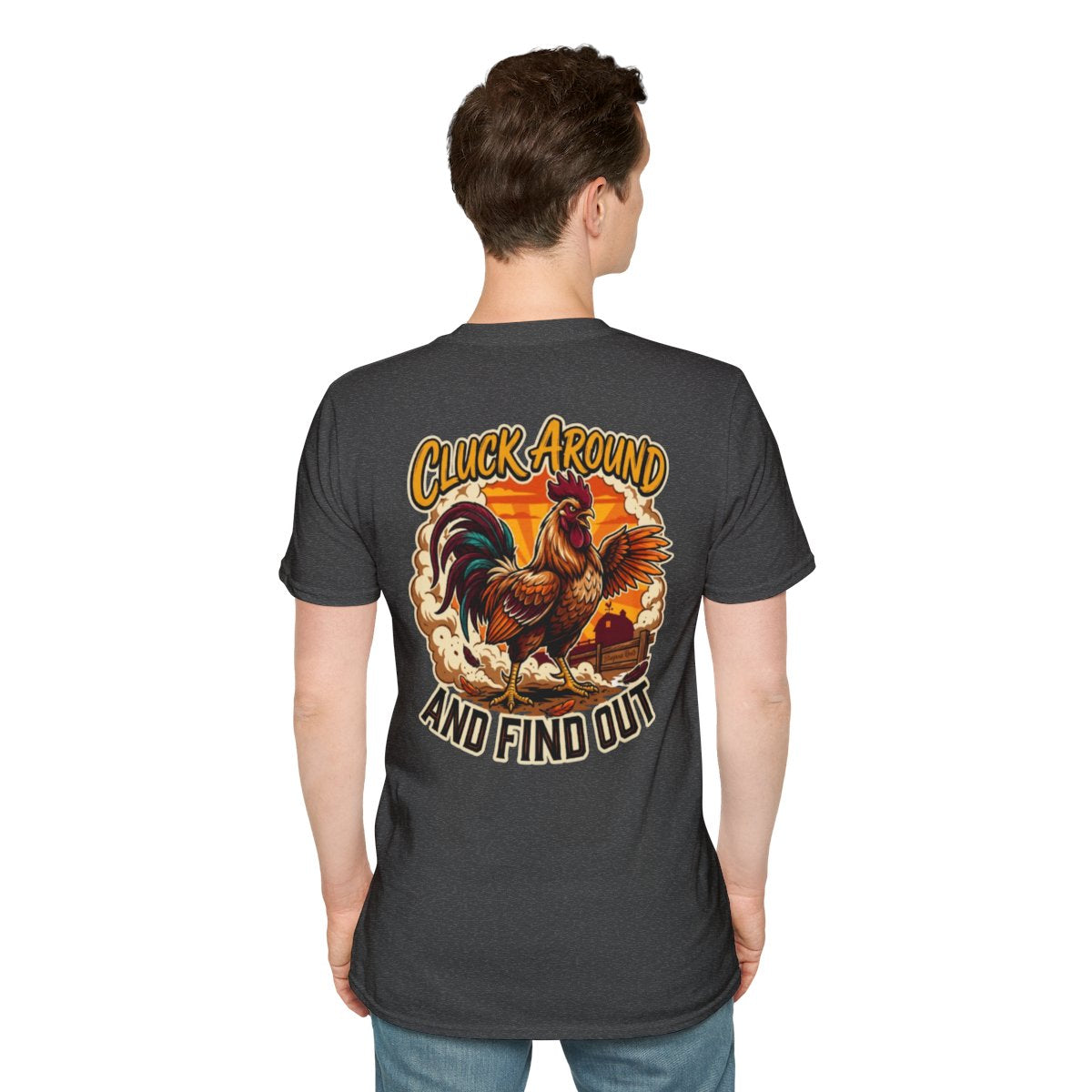 Rooster Shirt — "Cluck Around and Find Out" Graphic Tee in Dark Heather