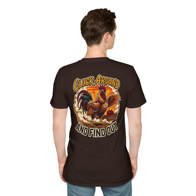 Rooster Shirt — "Cluck Around and Find Out" Graphic Tee in Dark Chocolate