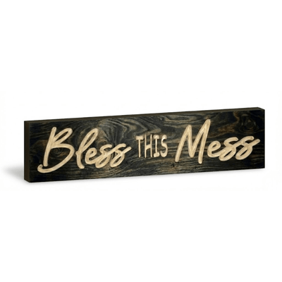 carved-wood-texture-detail-macro - rustic bless this mess carved wood sign by Bluegrass Gifts, handmade in Kentucky