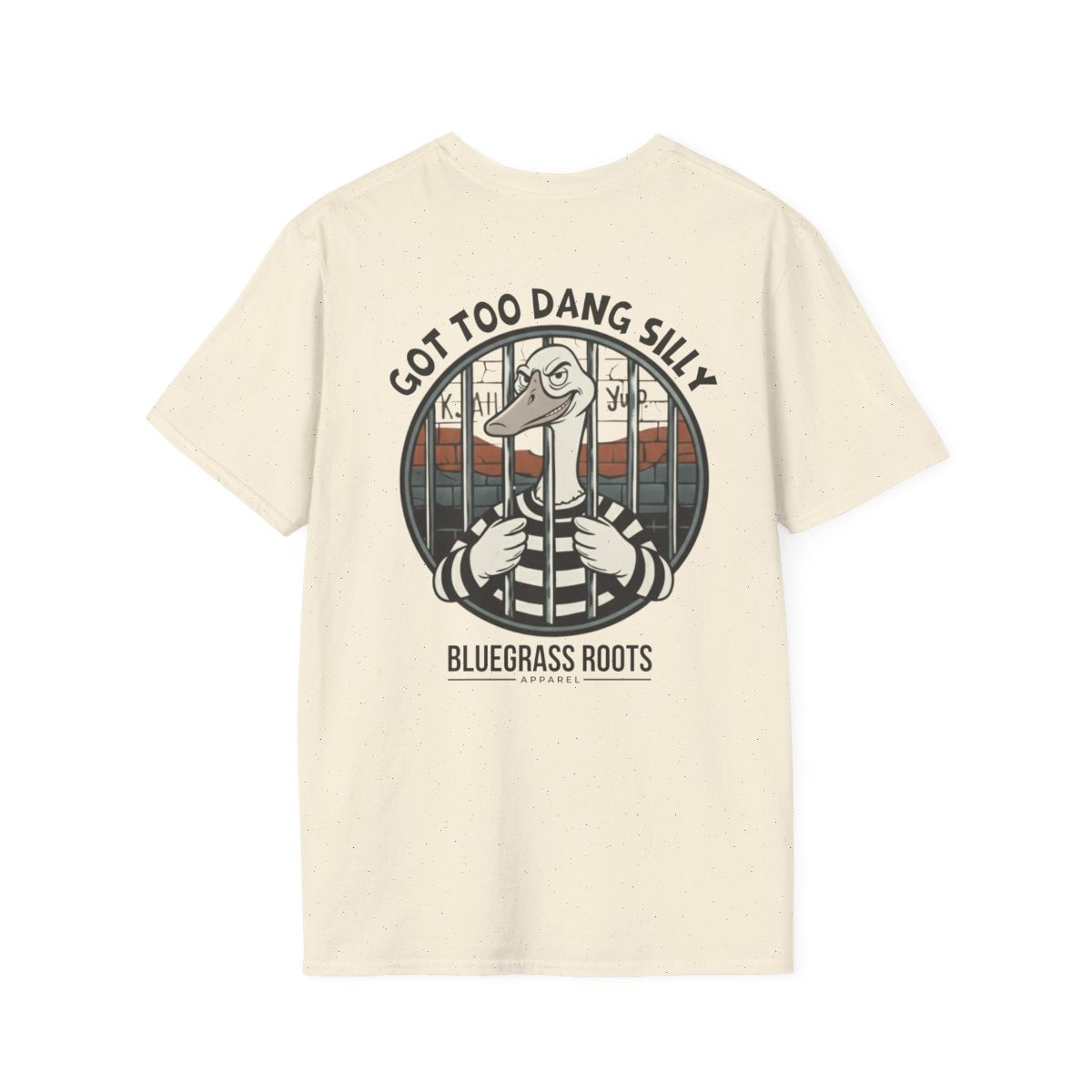 Silly Goose Shirt — "Got Too Dang Silly" Graphic Tee in Natural