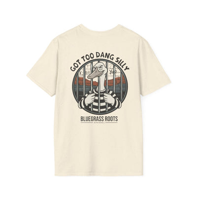 Silly Goose Shirt — "Got Too Dang Silly" Graphic Tee in Natural