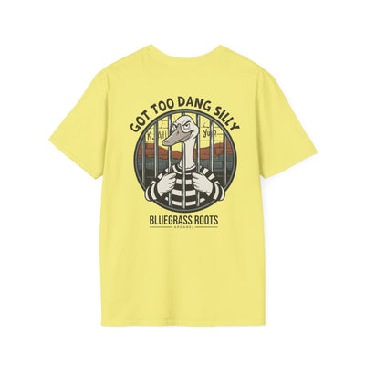 Silly Goose Shirt — "Got Too Dang Silly" Graphic Tee in Cornsilk