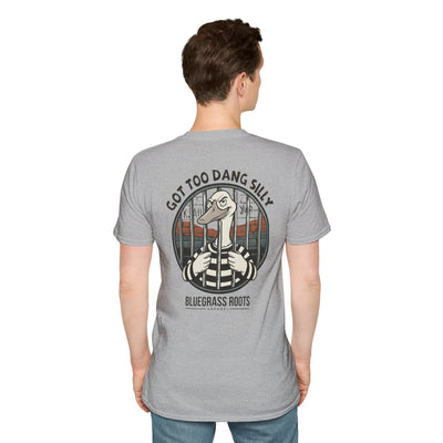 Silly Goose Shirt — "Got Too Dang Silly" Graphic Tee in Sport Grey