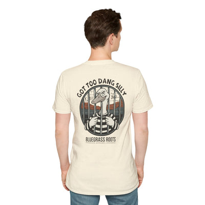Silly Goose Shirt — "Got Too Dang Silly" Graphic Tee in Natural