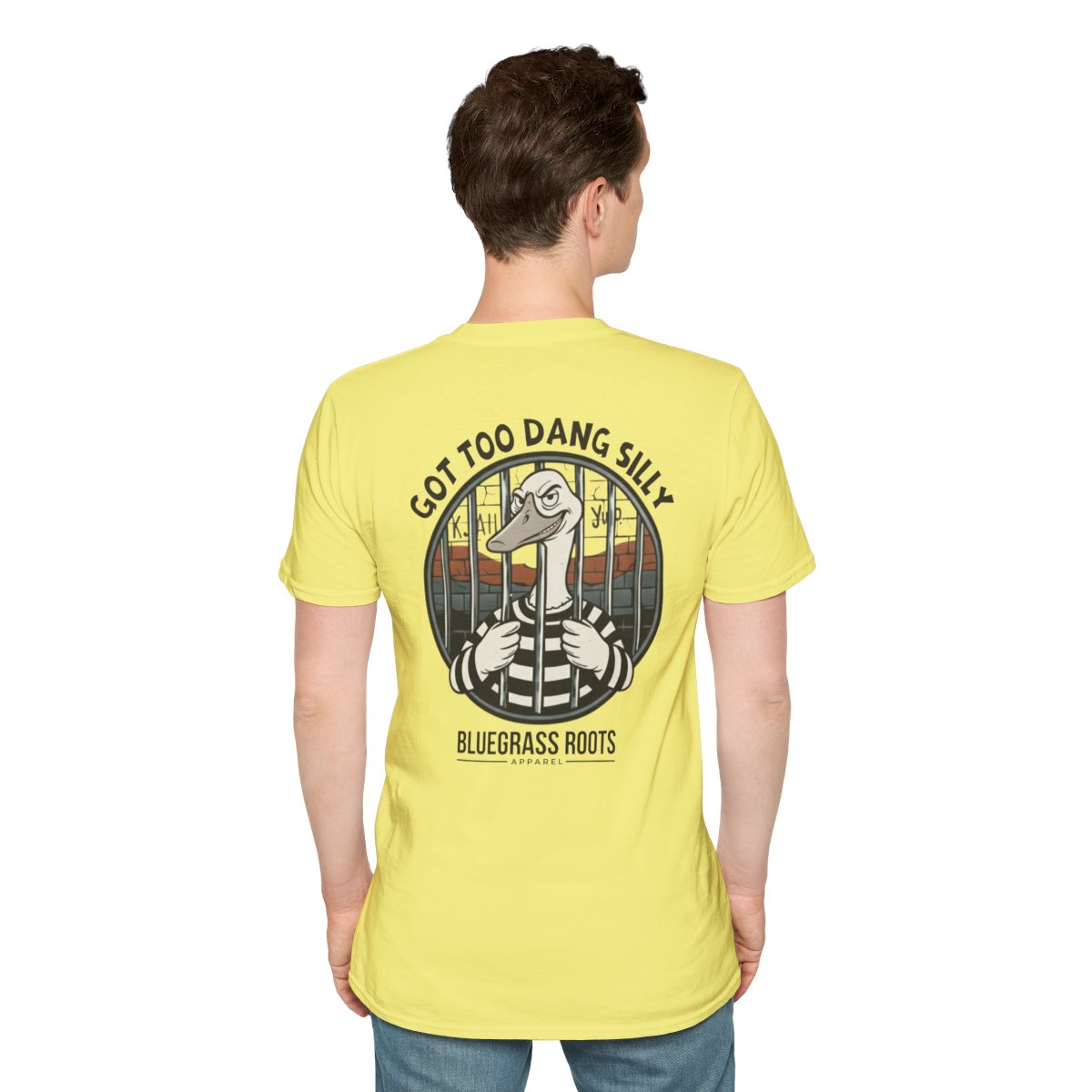 Silly Goose Shirt — "Got Too Dang Silly" Graphic Tee in Cornsilk
