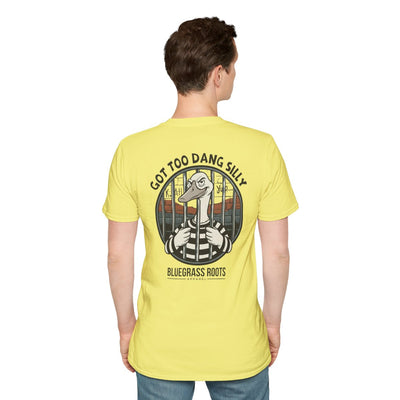 Silly Goose Shirt — "Got Too Dang Silly" Graphic Tee in Cornsilk
