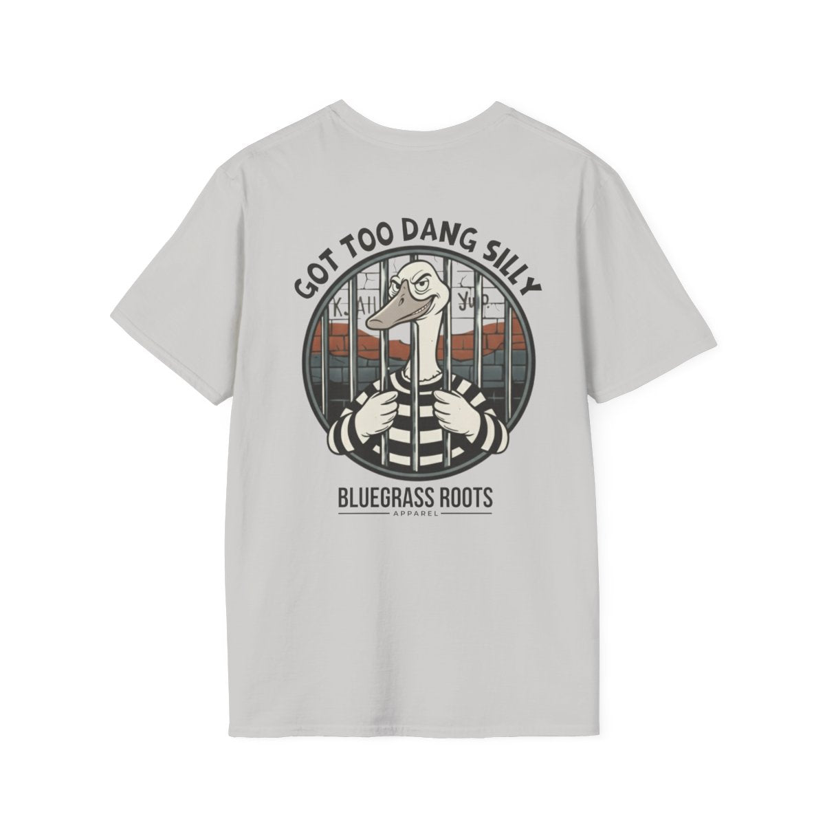 Silly Goose Shirt — "Got Too Dang Silly" Graphic Tee in Ice Grey