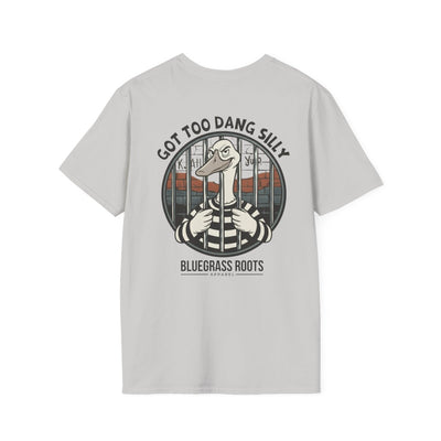 Silly Goose Shirt — "Got Too Dang Silly" Graphic Tee in Ice Grey
