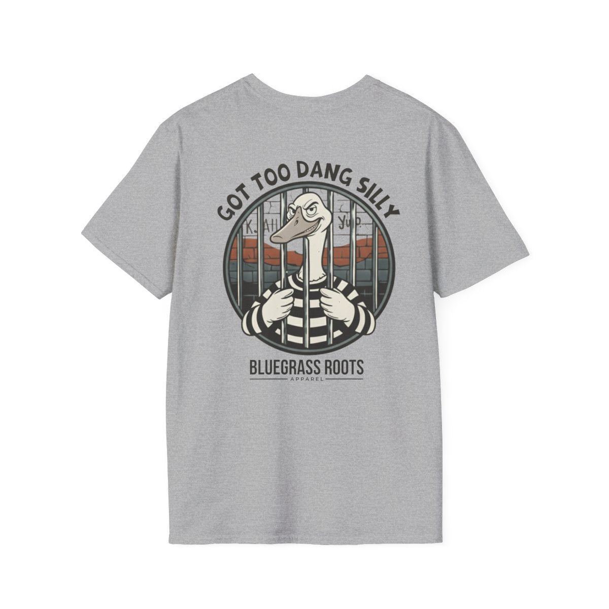 Silly Goose Shirt — "Got Too Dang Silly" Graphic Tee in Sport Grey