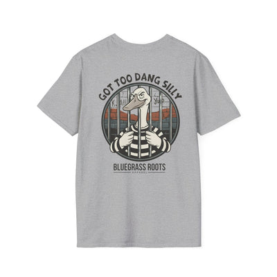 Silly Goose Shirt — "Got Too Dang Silly" Graphic Tee in Sport Grey