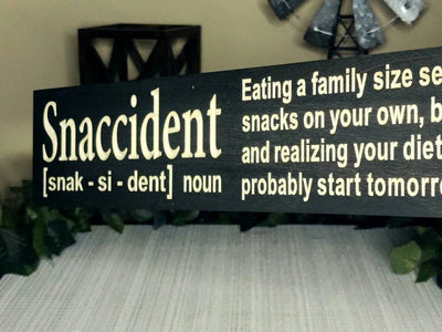 snaccident wood sign - funny kitchen sign - CNC-carved by Bluegrass Gifts
