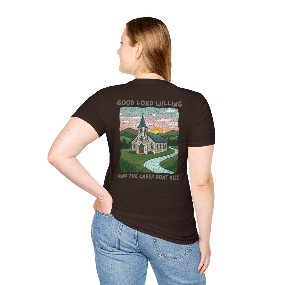 Southern Heritage Shirt — "Good Lord Willing" Graphic Tee in Dark Chocolate