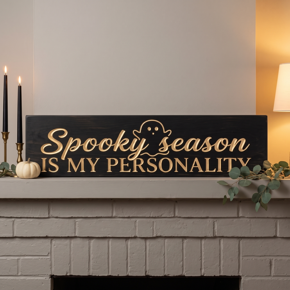 Spooky Season Sign — Spooky Season Is My Personality — styled in room — Bluegrass Gifts