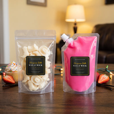 Sprinkle Kisses squeeze wax melt pouch and wax melt tarts by Bluegrass Belle Wax & Wick