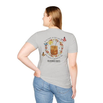 Sweet Tea Shirt — "Sweeten the Tea" Mason Jar Graphic Tee in Ice Grey