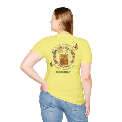 Sweet Tea Shirt — "Sweeten the Tea" Mason Jar Graphic Tee in Cornsilk