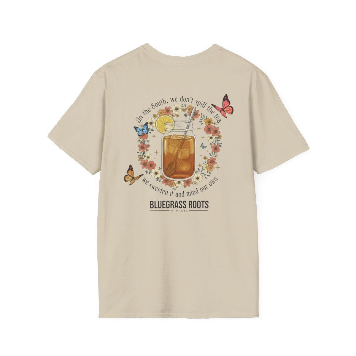 Sweet Tea Shirt — "Sweeten the Tea" Mason Jar Graphic Tee in Sand