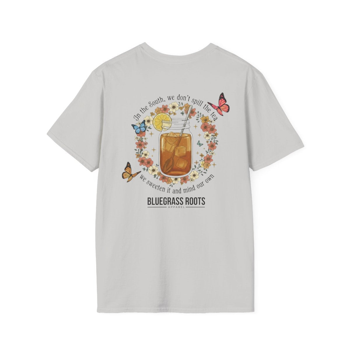 Sweet Tea Shirt — "Sweeten the Tea" Mason Jar Graphic Tee in Ice Grey