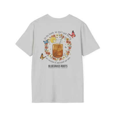 Sweet Tea Shirt — "Sweeten the Tea" Mason Jar Graphic Tee in Ice Grey
