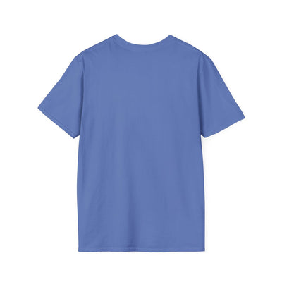 The plain back of a blue Sweet Tea Shirt - Today I'm a Serious Goose, laid flat against a clean white background