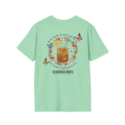 Sweeten the Tea Premium Southern Mason Jar Tee - cotton graphic tee folded display by Bluegrass Gifts