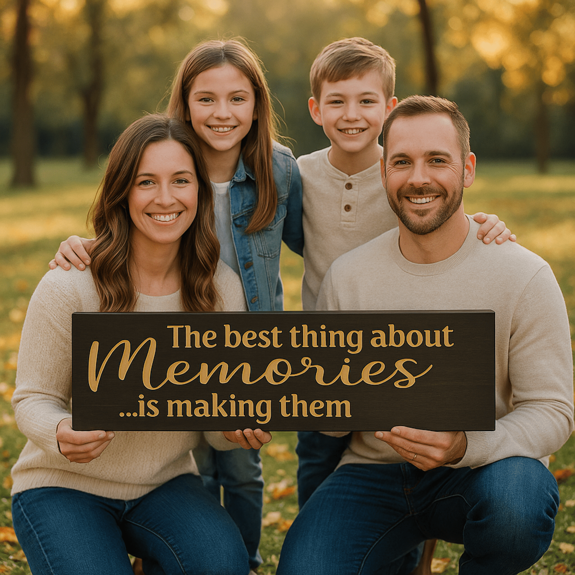 memories-quote-wood-sign-front-hero - the best thing about memoriesis wood sign by Bluegrass Gifts, handmade in Kentucky