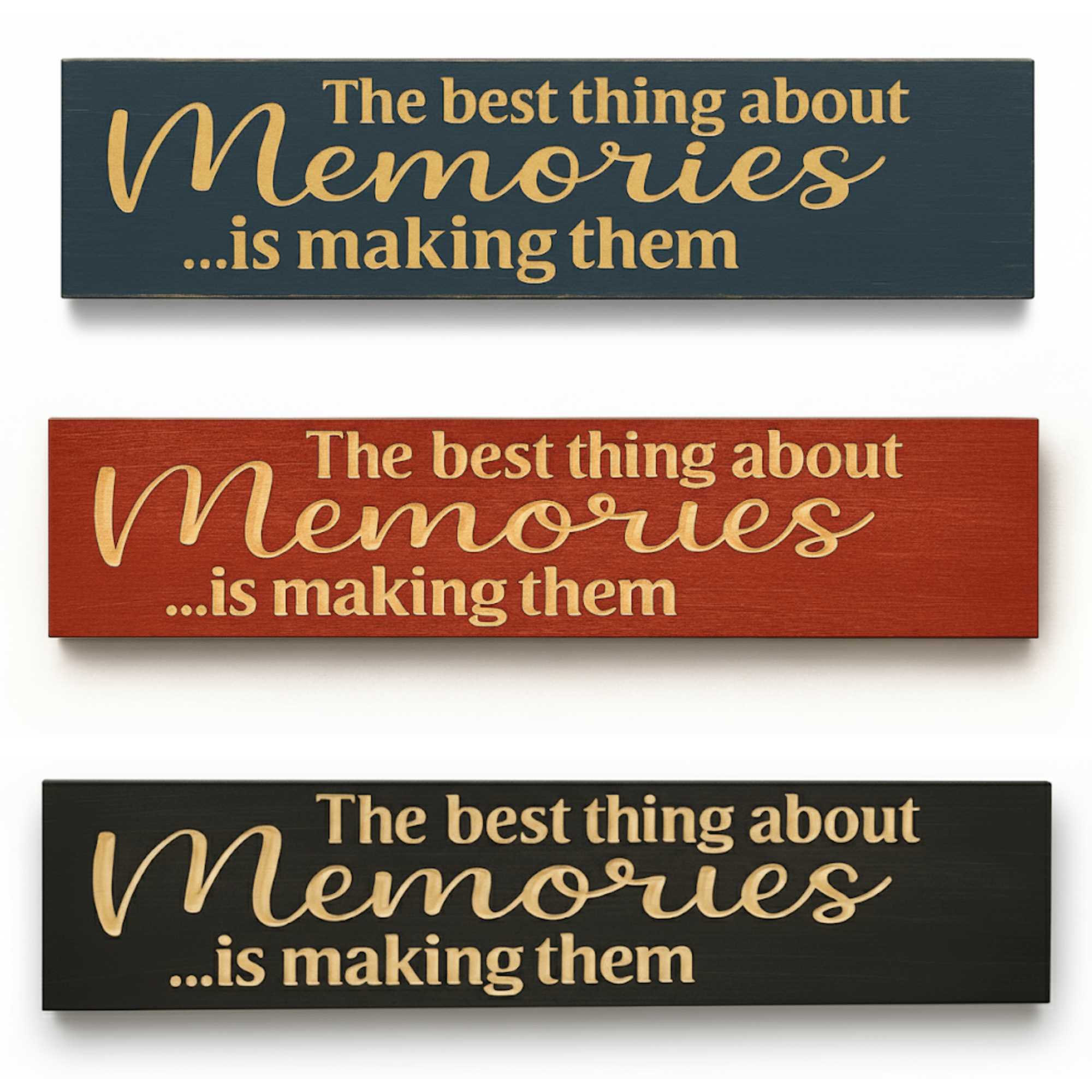 unboxing-memories-sign-hardware-included - the best thing about memoriesis wood sign by Bluegrass Gifts, handmade in Kentucky