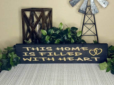 this home is filled with heart wood sign - farmhouse wall art - CNC-carved by Bluegrass Gifts