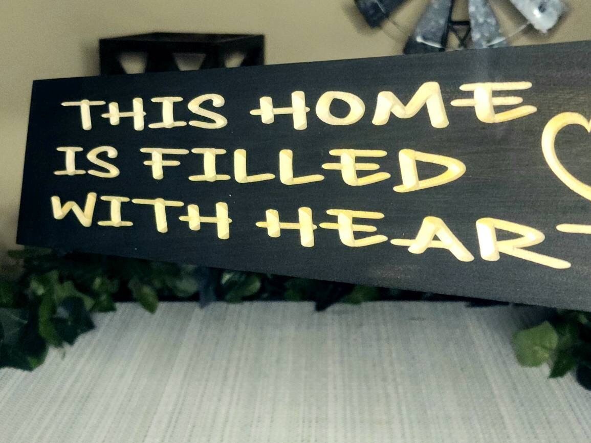 this home is filled with heart wood sign - farmhouse wall art - CNC-carved by Bluegrass Gifts