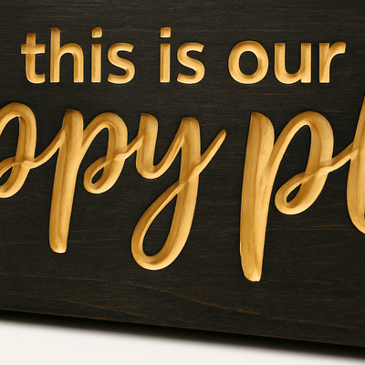 bluegrass-gifts-wooden-sign-us-vs-them - this is our happy place wood sign by Bluegrass Gifts, handmade in Kentucky