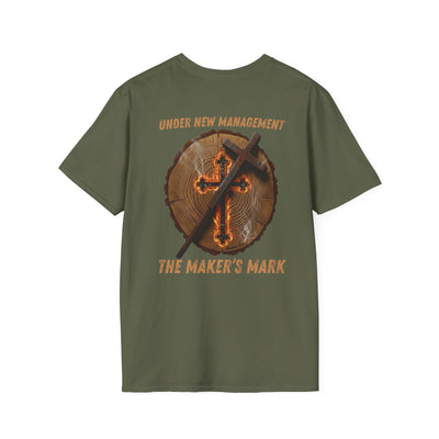 Under New Management Graphic Tee - ring-spun cotton fabric texture detail by Bluegrass Gifts