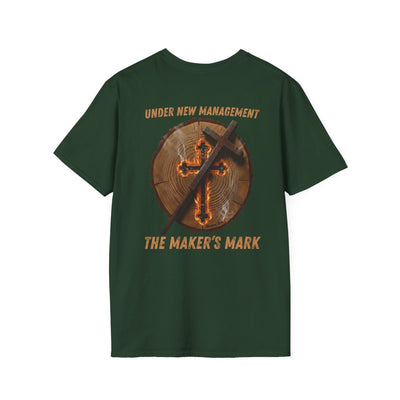 Under New Management Shirt — Faith-Based Heritage Tee in Forest Green