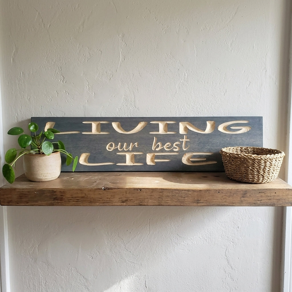 Uplifting Wall Decor — Living Our Best Life | Carved Wood