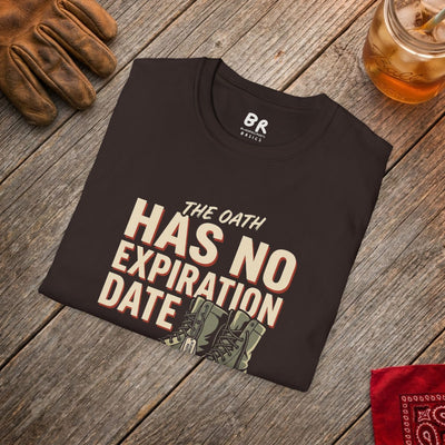 Veteran Shirt — "The Oath Has No Expiration Date" Tee in Dark Chocolate