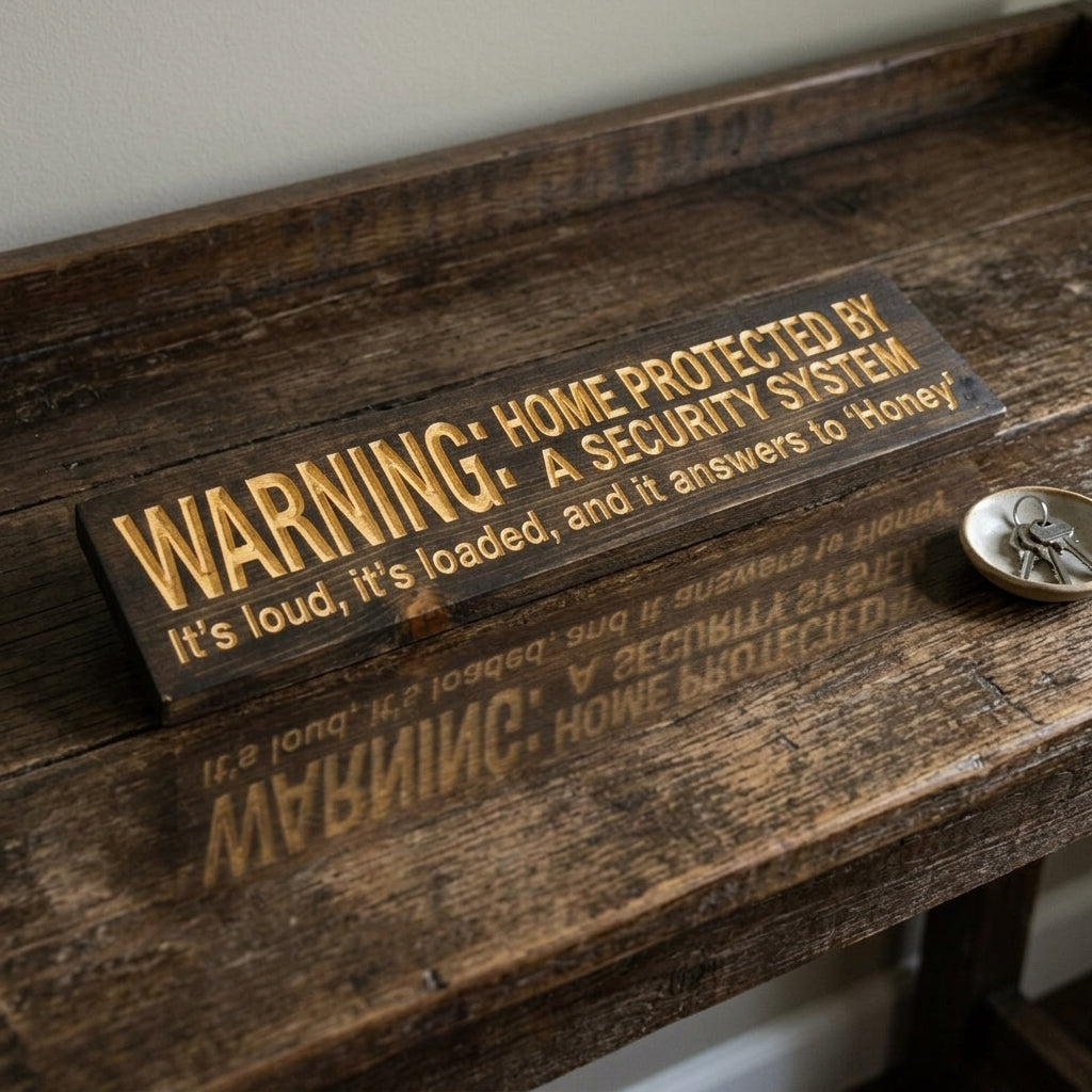 Funny Security Sign — It's Loud, It's Loaded, Answers To Honey