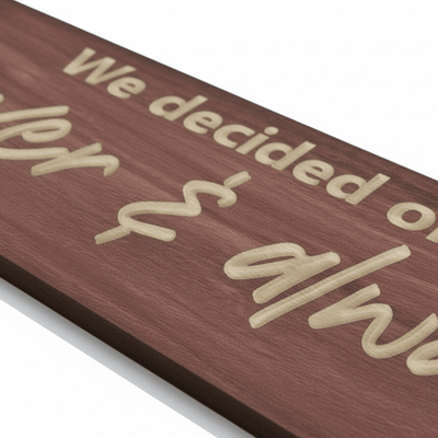bluegrass-gifts-wooden-sign-us-vs-them - we decided on forever always wood sign by Bluegrass Gifts, handmade in Kentucky