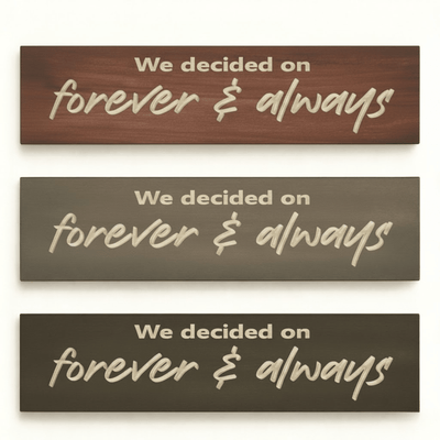unboxing-forever-and-always-wood-sign - we decided on forever always wood sign by Bluegrass Gifts, handmade in Kentucky