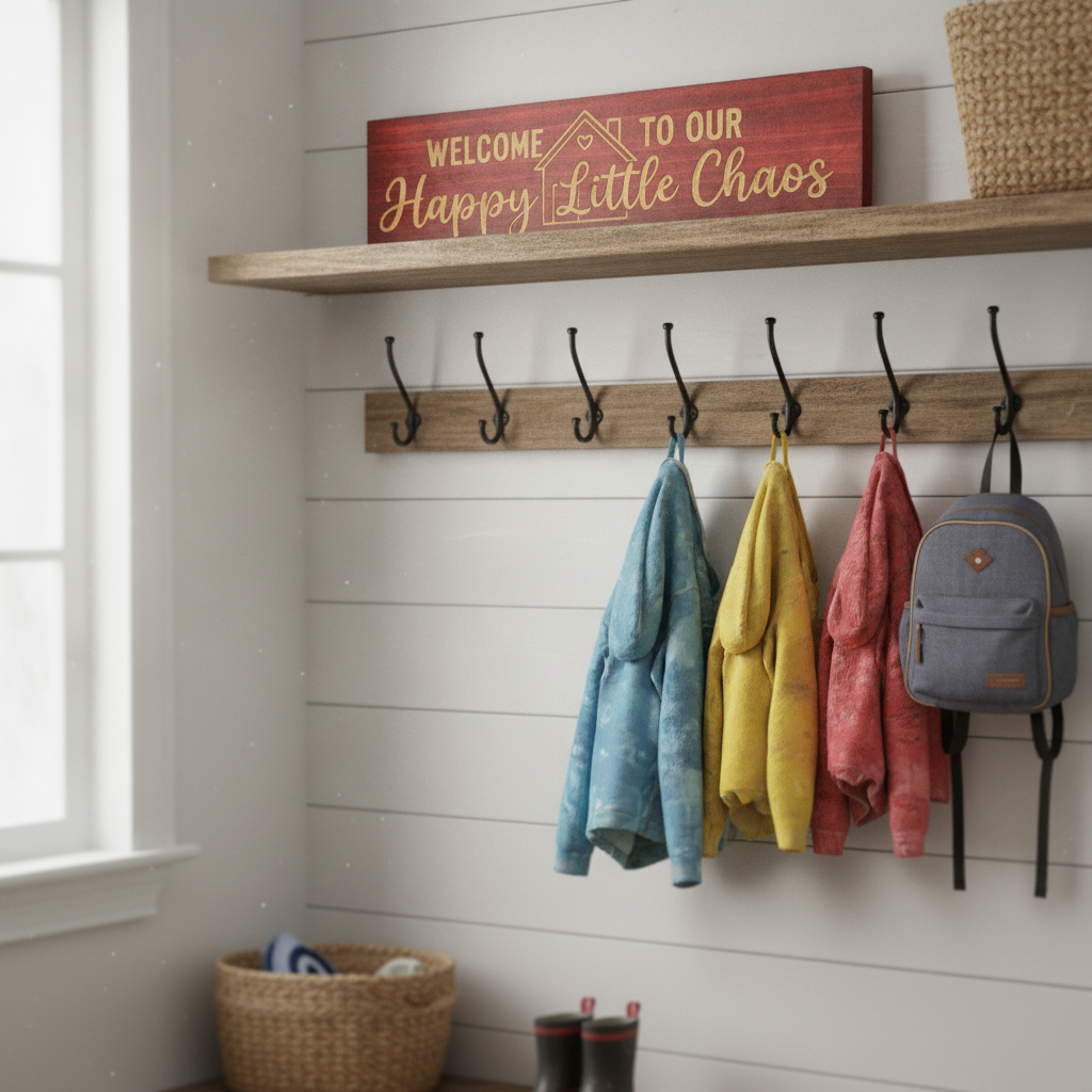 Welcome Door Sign — Welcome To Our Happy Little Chaos — product details — Bluegrass Gifts