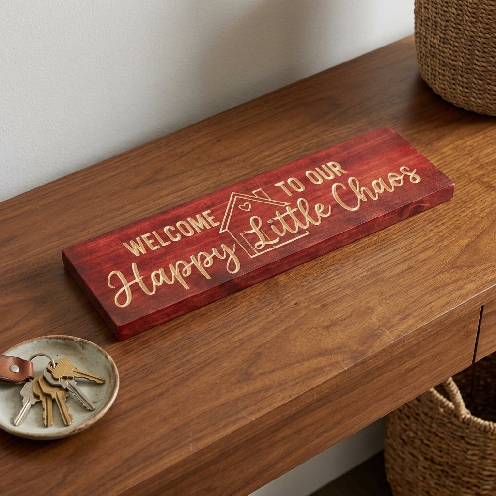 Welcome Door Sign — Welcome To Our Happy Little Chaos