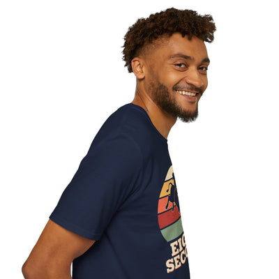 Western Graphic Tee — "Eight Seconds" Retro Bull Riding Shirt in Navy