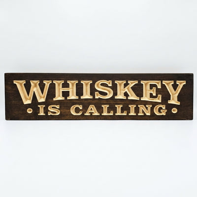 Speakeasy Sign — Whiskey Is Calling Carved Wood — carved wood sign — Bluegrass Gifts