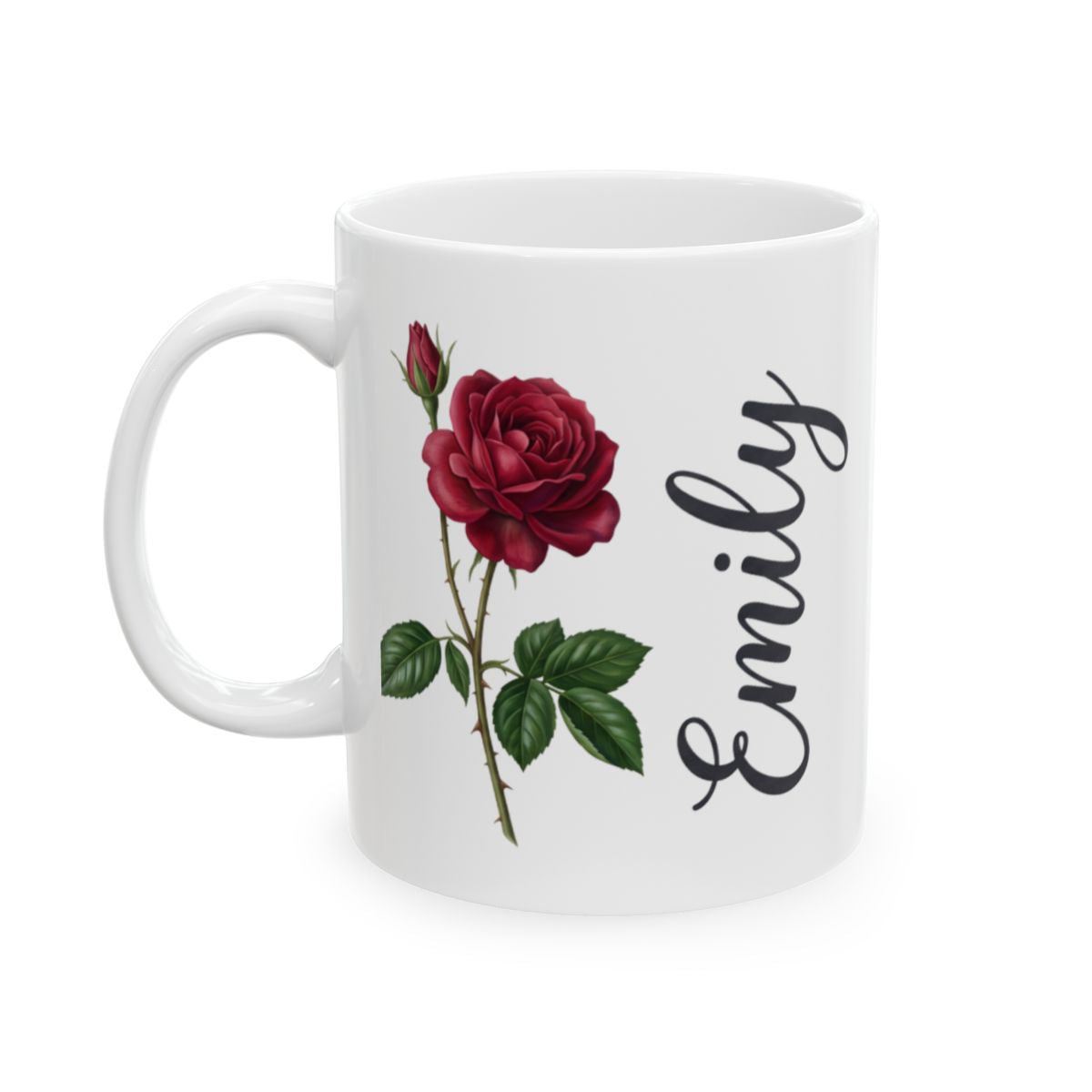 Personalized Birth Flower Mug — Name Mug with Your Birth Month Flower