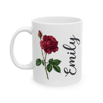 Personalized Birth Flower Mug — Name Mug with Your Birth Month Flower