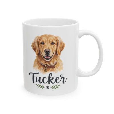 Personalized Dog Mug — Painted Portrait with Your Dog's Name, 20 Breeds