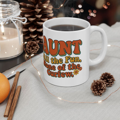 Aunt Mug — "All the Fun, None of the Curfew" Retro Groovy Gift Mug