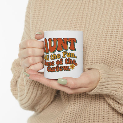 Aunt Mug — "All the Fun, None of the Curfew" Retro Groovy Gift Mug